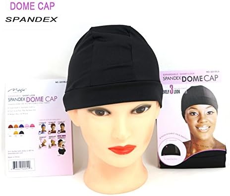 Dome Cap Elastic Stocking Hairnets Wigs Liner Caps Weave Cap Invisible Hair Net Nylon Stretch Wig Net Cap Black Color(DOME CAP)