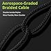 BrexLink USB Certified Type C Cable, USB C to USB A Charger (6.6ft 2 Pack), Nylon Braided Fast Charging Cord for Samsung Galaxy S9 S8 Note 8, Pixel, LG V30 G6 G5, Nintendo Switch, OnePlus 5 3T (Black)