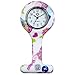 Women's Nurses Watch 10Pcs Pin-on Brooch Infection Control Hygienic Unisex Nurses Lapel Watch Silicone Designs