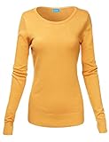 Luna Flower Women's Basic Crew Neck Long Sleeve Soft Sweater Knit Tops