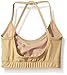 Gia Mia Dance Girls' Big Cross Back Bra Top, Nude, Large