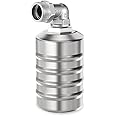 304 Stainless Steel Fully Automatic Water Level Control Float Valve, Automatic Water Level Controller for Water Tank, Stainless Steel Mini Float Ball Valve (#C-3/4 inch connector(Side water intake))