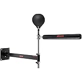 VEVOR Wall-Mounted Boxing Spinning Bar, Reflex Boxing Bar with Punching Ball, Spinning Bar with Gloves, Adjustable Reflex Speed Trainer, Boxing Training Equipment for Kickboxing, MMA, Fitness