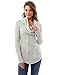 PattyBoutik Women's Raw Hem Style Cowl Neck Tunic Top (Light Heather Gray S)