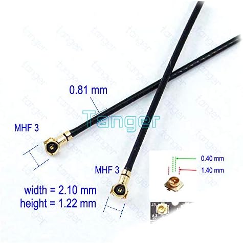 MHF3 to MHF 3 III Plug Right Angle IPX IPEX 081mm Cable Pigtail Coaxial Jumper 4in 10cm Antenna Cable for WiFi Router