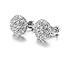 Yoursfs Crystal Clip On Earrings for Women 18K White Gold Plated Sparkle CZ Round Cocktail Earring Jewelry