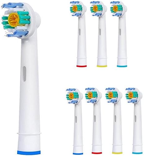 Wimion Generic Replacement Toothbrush Heads 3D White for Oral-B Braun, Dual Clean Electric Toothbrushes, 3D Excel, Advance Power, Professional Care, Smart Series, Pro Health, Triumph (8 pcs)