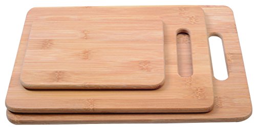 Melange Warp-Resistant Bamboo Cutting Board Set of 3 | Extra-Strong 100% Natural MOSO | Eco-Friendly Premium Wood Kitchen Chopping Boards for Slicing, Carving & Serving (Large, Medium & Small)