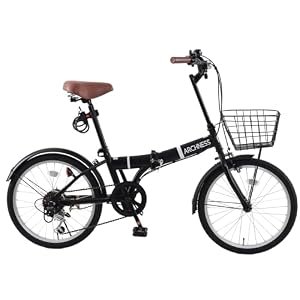 ARCHNESS 折りたたみ自転車 20インチ 自転車 軽量 シマノ6段変速 206-1B (ブラック) [並行輸入品]
