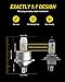 H4 LED Headlight Bulbs Conversion Kit AUXITO H4 9003 Replacement Lamps 6000K Xenon White 12000lm Per Pair All-in-One 1:1 Design, Pack of 2