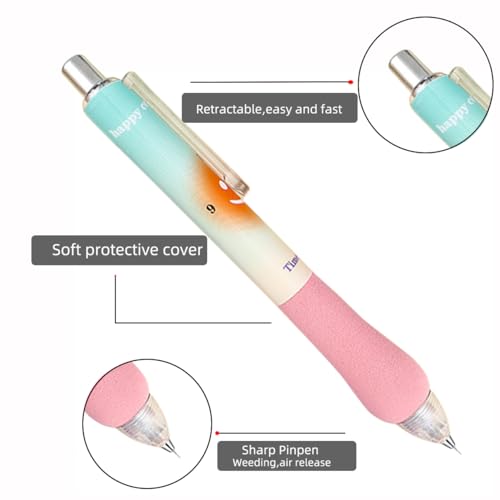 aigHOMnE 2 Piece Pin Pen Weeding Tool for Vinyl, Precision Weeding Pen Tools Quick Air Release Tool Pinpen for Craft Projects Pen Weeder Pokey Tool (2 Piece Random Color)