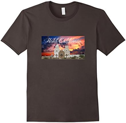 Men's HOTEL CALIFORNIA SHIRT Sunset Heart Detail T-Shirt 70s Music Large Asphalt