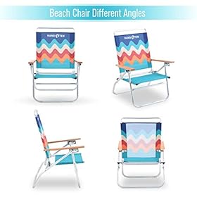 Hang Ten 3-Position Beach Chairs (2-Pack) Lightweight Beach Chair Portable Arm Chairs, Supports 250 LBS 416WumUx3SL