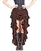 ThePirateDressing Steampunk Victorian Cosplay Costume Womens High-Low Show Girl Skirt C1367 (Chocolate) (Small)