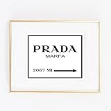 Print Prada Marfa from NY distance Color Black and White poster 0021