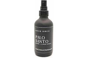 River Birch Palo Santo Scented Linen and Room Spray | Home Fragrance | 4 oz Glass Black Bottle | Luxury Signature Scent | Handmade in Texas