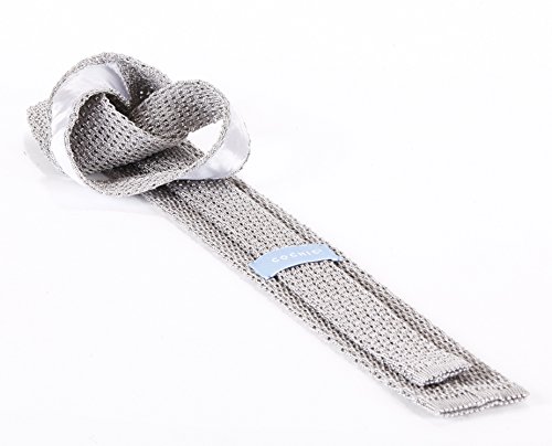 COCHIC SILK KNITTED TIE (SILVER)