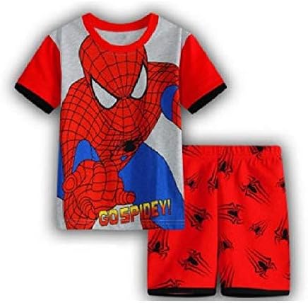 Fribro Superhero Sleepwear Sports Cotton PJS Spider-Manchildren's Boys Pajamas