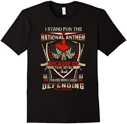 Mens I Stand For The National Anthem - Veteran T-Shirt 3XL Black