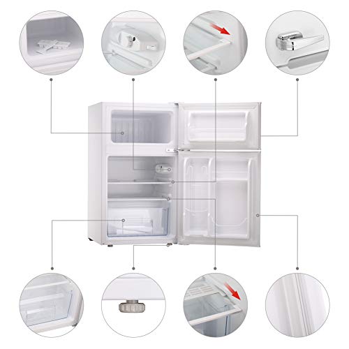 Antarctic Star Compact Mini Refrigerator Separate Freezer, Small Fridge