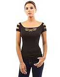 PattyBoutik Women's Cut Out Stretch Blouse Top