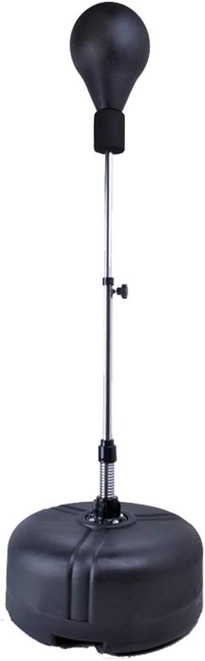 DWW Solid Reflex Punching Bag Freestanding Boxing Speed Ball with Gloves, Height Adjustable Punching Ball Tumbler Target for Adult and Kids Fitness Training -Black