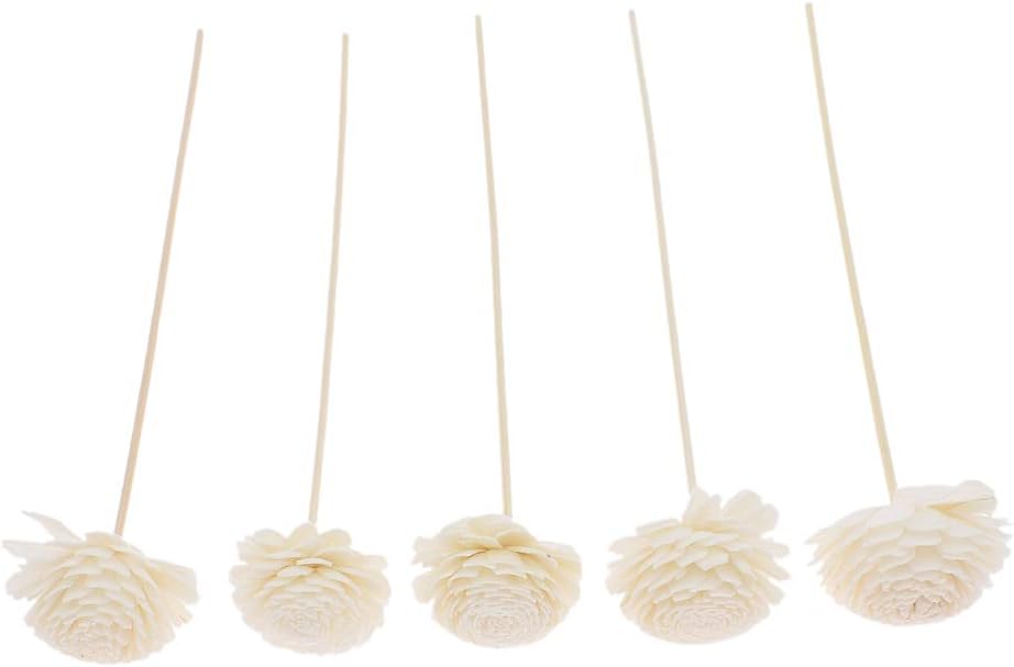 Towashine 5Pcs Flower Rattan Reed Fragrance Diffuser Replacement Refill Sticks for Home Fragrance Aroma Oil (7" x 3mm)