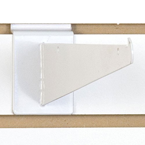 Heavy Duty Slatwall Shelf Bracket in White 10 Inch Set of 25 tillescenter Retail Shelving & Wall