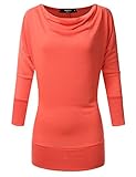 NINEXIS Womens Wide Neck Shawl Long Sleeve Dolman Top (S-3XL)