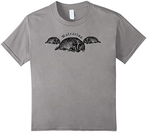 Kids Wolverine T-shirt Animal Lover 10 Slate