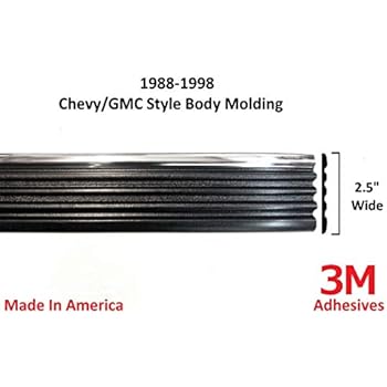 Autmotive Authority 1988-1998 Chevy GMC Chrome Side Body Trim Molding Tahoe Suburban Silverado Pickup Truck - 2.5