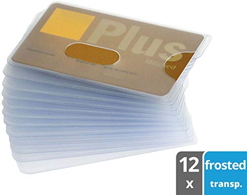 valonic credit card sleeves 12x id card protector with hole/opening, frosty transparent, strong plastics, top quality, business card sleeves, driver's license, holder
