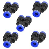 uxcell 5 Pcs 3 Ways 6mm to 6mm Coupler Y Style Tube Quick Joint Push in Fittings