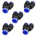 uxcell 5 Pcs 3 Ways 6mm to 6mm Coupler Y Style Tube Quick Joint Push in Fittings