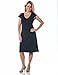 Alki'i V-Neck double fabric bodice with A-line Drape Silvia Dress Charcoal M