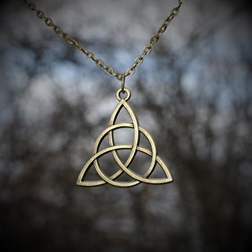 Ethereal Earth Triquetra Pendant Necklace, Celtic Knot Jewelry, Irish Charm, Available in silver and bronze