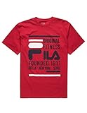Fila Men's Original Fitness T-Shirt, Bright Red, Navy, White, M