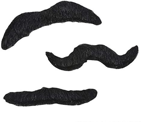 Rhode Island Novelty COMUST3 097138782175 (-) Mustache, Black, 1 Pack of 3