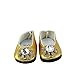 American Fashion World 2 Pack of Metallic Slip on Shoes with Diamond Bow: Red and Gold | Fits 14