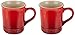 Le Creuset of America Stoneware Set of 2 Mugs, 12-Ounce, Cerise (Cherry Red)