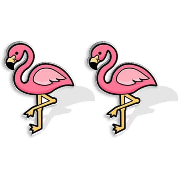 thumbnail image 2 of Cute CZ Flamingo S925 Sterling Silver Christmas Small Stud Earrings For 2 of 13
