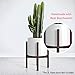 Mid Century Plant Stand – Adjustable Modern Indoor Plant Holder – Brown Planter Fits Medium & Large Pots Sizes 8 9 10 11 12 inches (Not Included) (Adjustable Width: 8-12″ x 16″ Tall, Dark Brown)thumb 1
