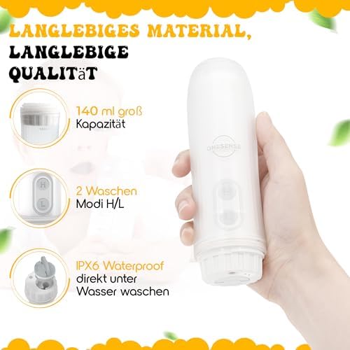 Elektrisches Portable Bidet - Intimdusche für Wochenbett, Po Dusche für Reisen, Mobiles Reise Bidet & Poduschesche für Hygiene nach der Geburt, Wiederaufladbar, Sanfte Reinigung