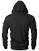 Ohoo Mens Slim Fit Basic Pullover Hoodies Sweatshirt Lightweight Long Sleeve with Kanga Pocket / DCF010-BLACK-L