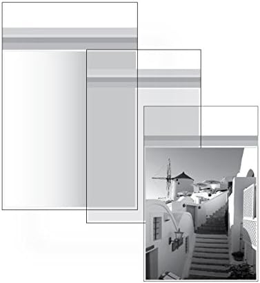 Mat Board Center, 7-1/8" x 10-5/8" Crystal Clear, Protective Polypropylene Storage Bags, with Flap - 100 Bags