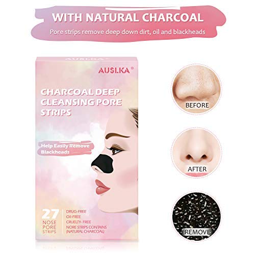 Blackhead Pore Strips, Blackhead Remover For Nose, 27 Count Deep Cleansing Charcoal Peel Off Strips