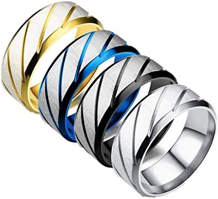 ダブルベベルパターンクロスサンドパールパールカップルリング、ゴールド、No.10、サイズ：No.11、カラー：ブルー 防水火葬ジュエリー (Color : Steel, Size : No.11)