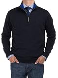 Bianco B Men's Mock Neck 1/4 Zip Sweater Relaxed Fit