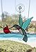 Hummingbird Sun Catcher - Beautiful Crystal & Stained Glass Decor with Red Flowers for Hummer Lovers!
