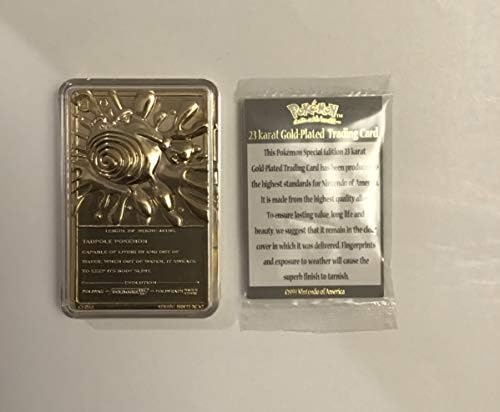 Amazon Com Pokemon 23k Gold Plated Trading Card 61 Poliwhirl Toys Games